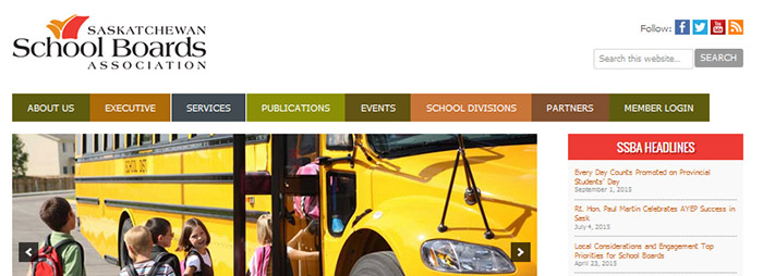 Saskschoolboards website by OmniOnline