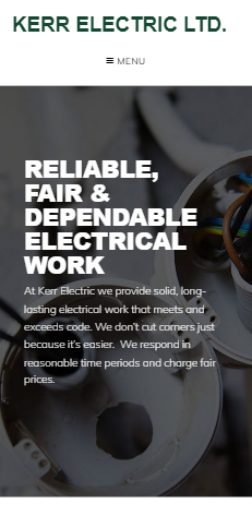 Kerr electric mobile website - Regina's best web designers