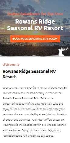 Rowans Ridge RV park website - best web design sask