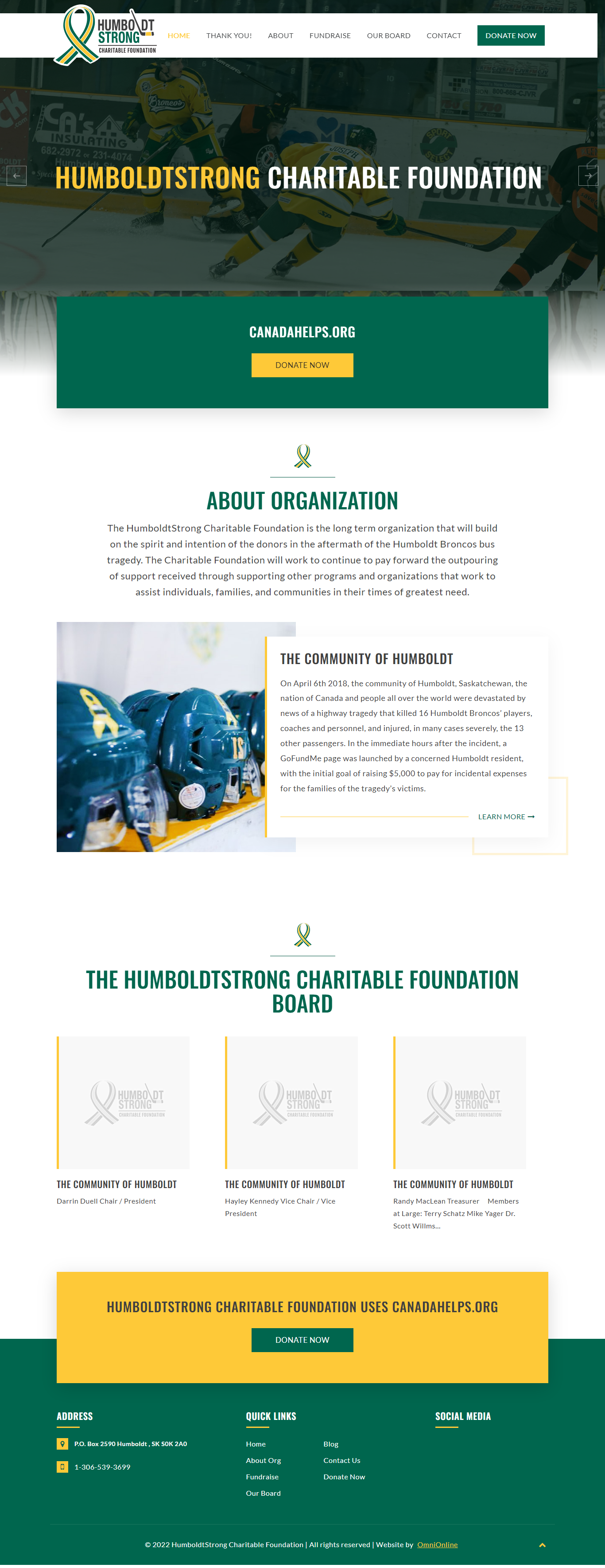 humboldt strong sask - web development for charities