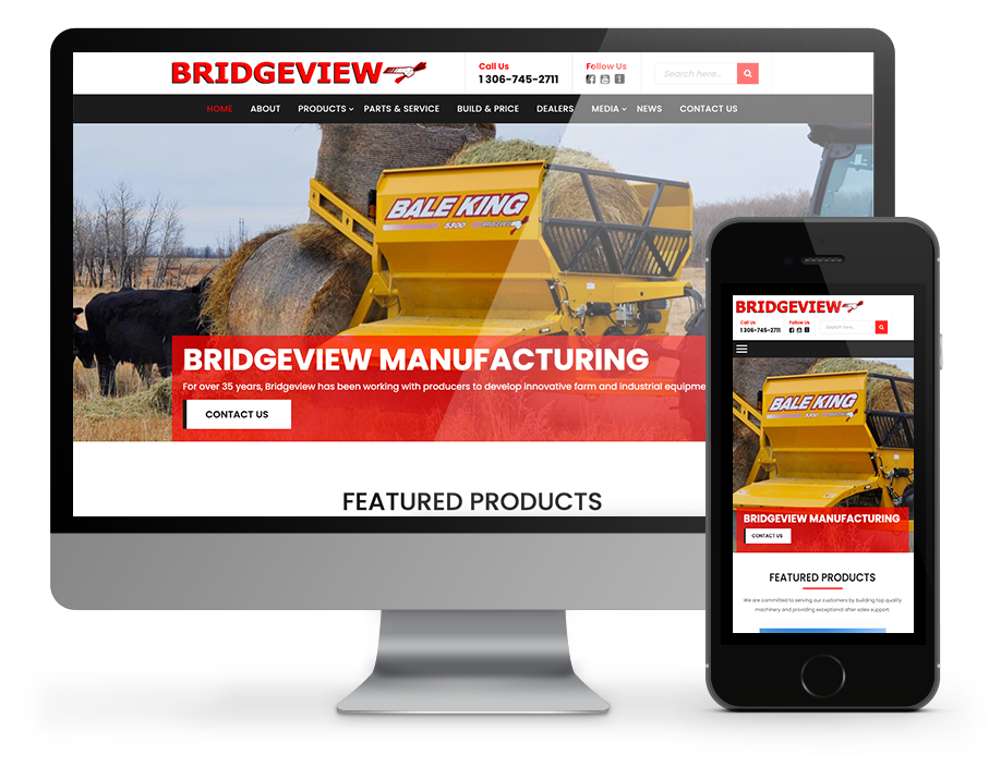 Bridgeview manufacturing website by OmniOnline, Regina Web developer