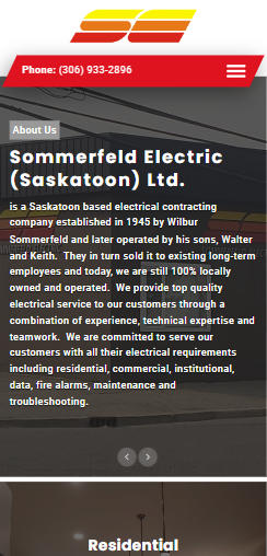 Sommerfeld electric website - Best sask web design