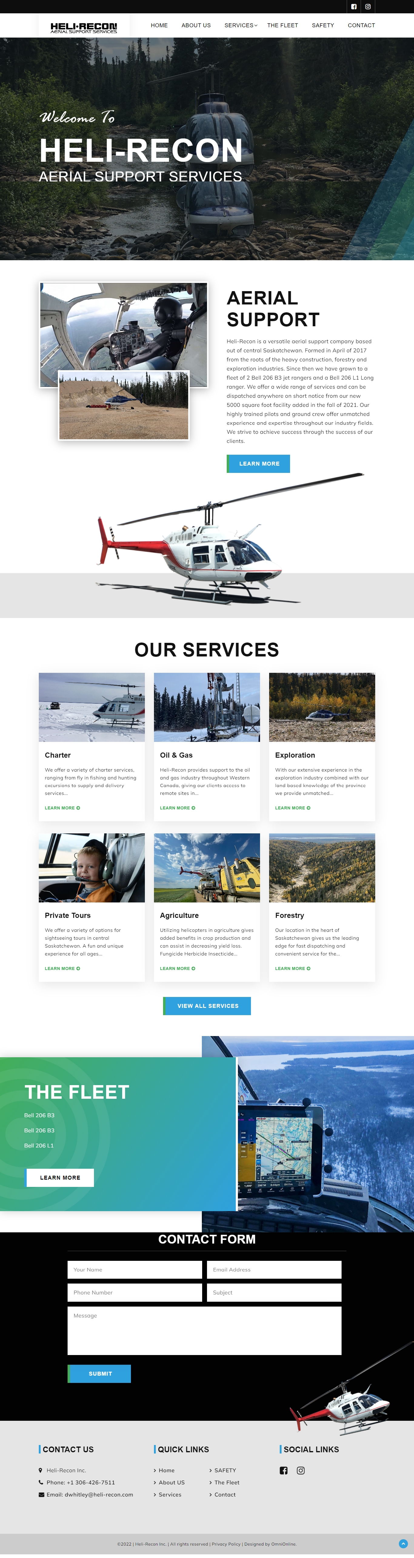 Heli-Recon Business web design by OmniOnline