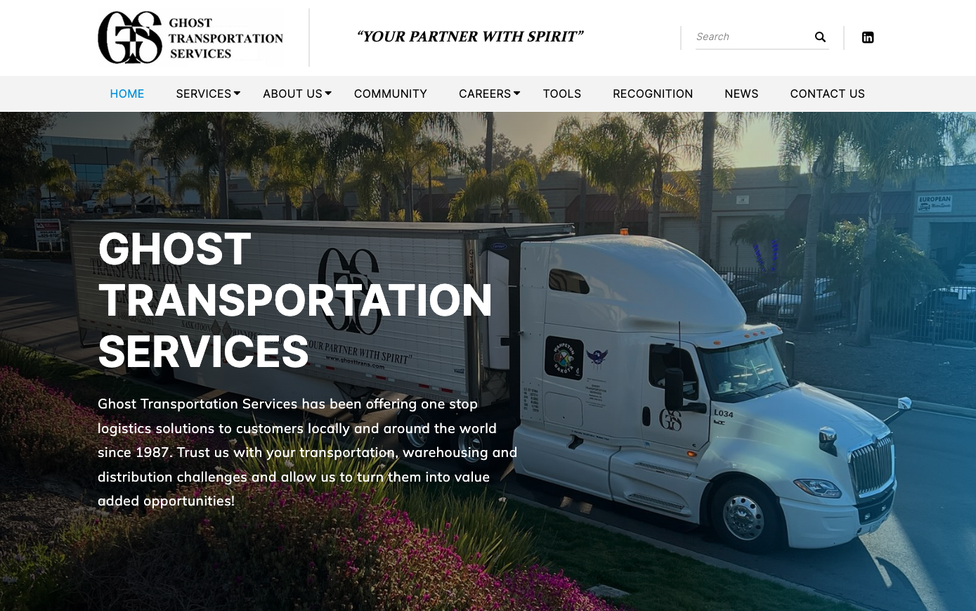 Ghost Transportation website by Omnionline, Saskatchewan's #1 Web Development