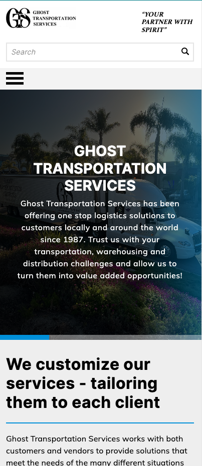Ghost Transportation Services Mobile website by Omnionline Regina