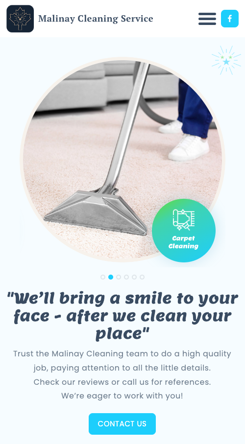 Malinay Cleaning Regina - mobile website
