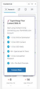 A Screenshot of an Ai content generating tool